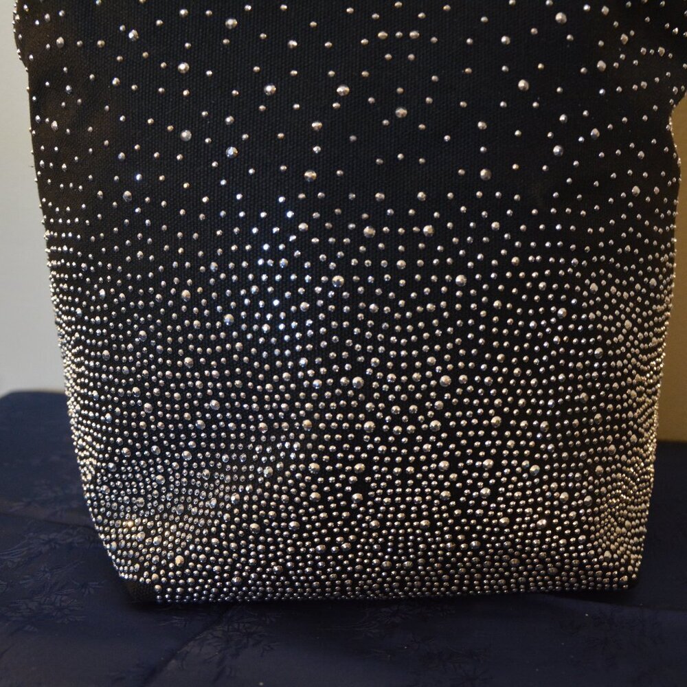 Black Shimmering Studs Bucket Bag - Picture 3 of 7